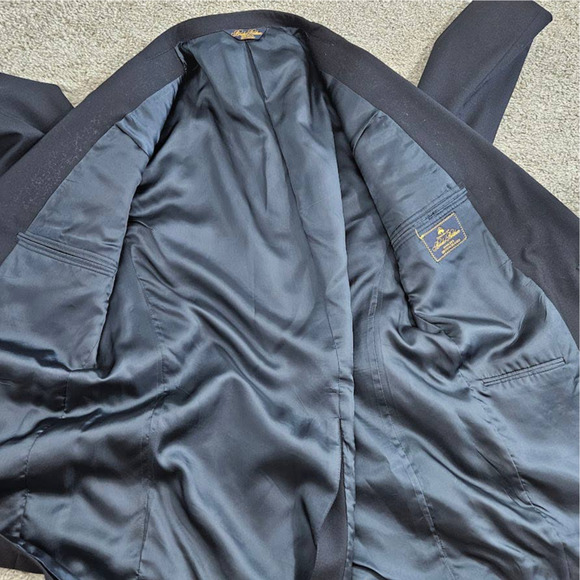 Brooks Brothers Men's Blazer Sport Jacket 100% Wool Makers Navy Blue Size 42R - Picture 10 of 14